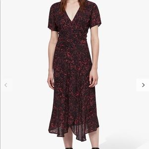 Final price AllSaints Seeta Rosey Dress, Berry Red